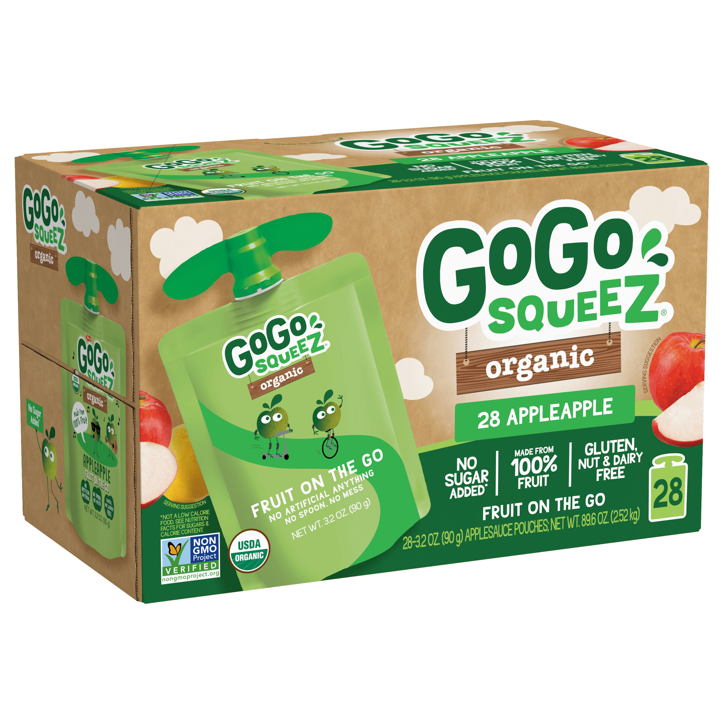Organic Applesauce | Apple Apple | GoGo SqueeZ® Pouches On The Go
