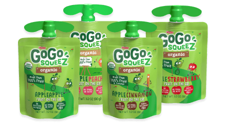 Organic Apple Cinnamon Applesauce | GoGo SqueeZ® Snack Pouches On