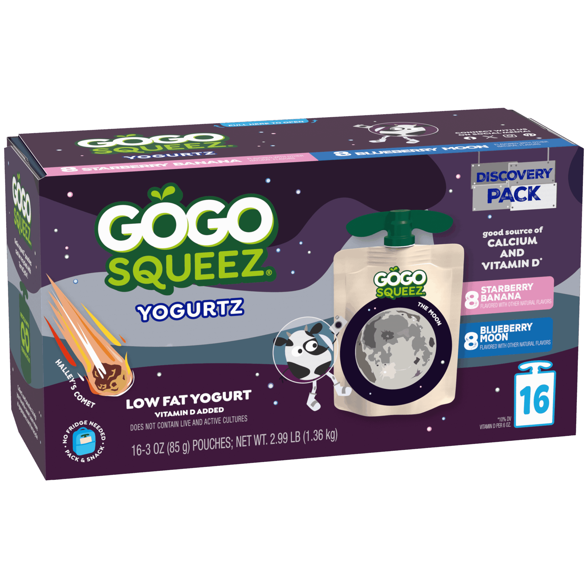 YogurtZ Strawberry Banana & Blueberry Variety Pack | GoGo SqueeZ
