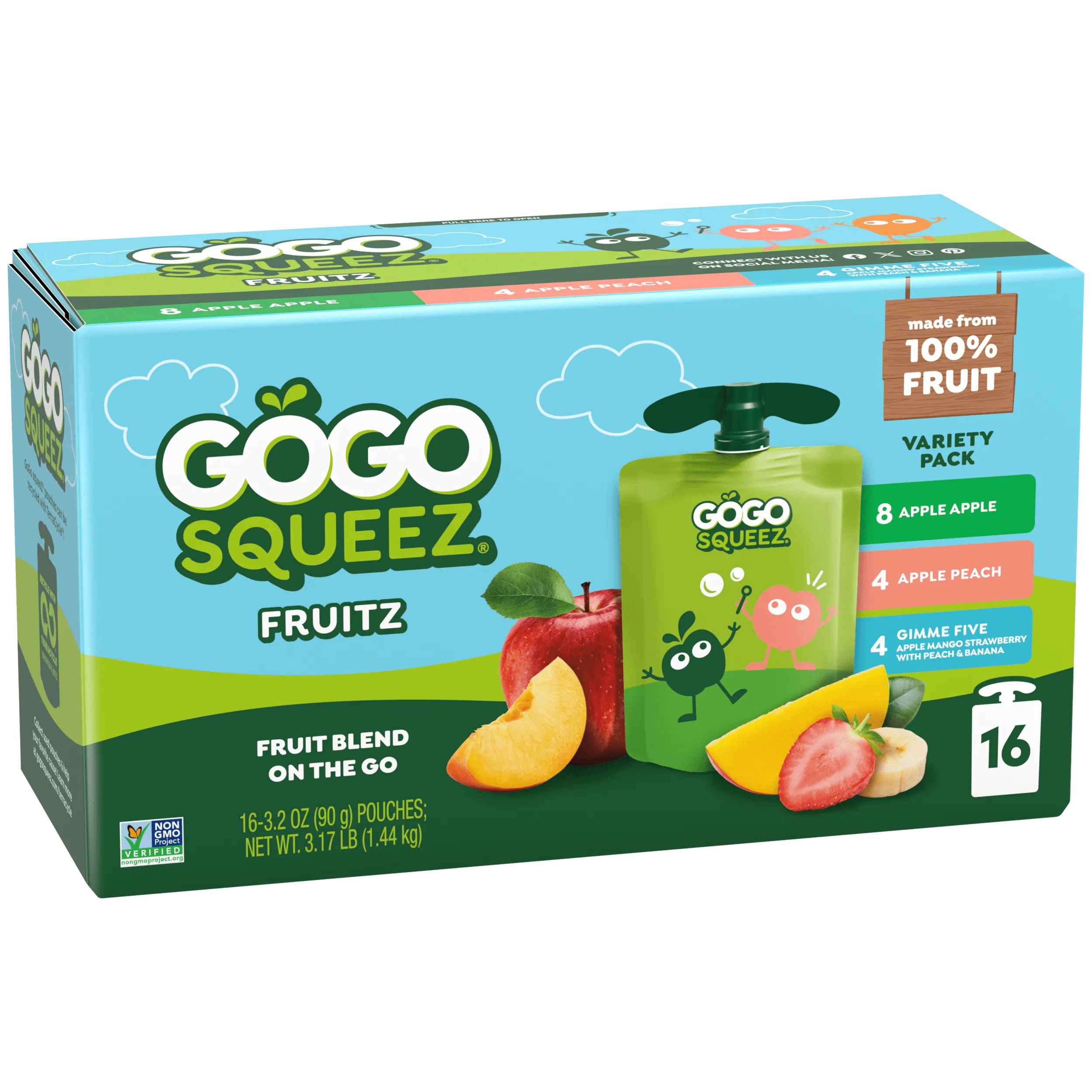 Apple Apple, Apple Peach, Gimme5 Variety Pack | GoGo SqueeZ