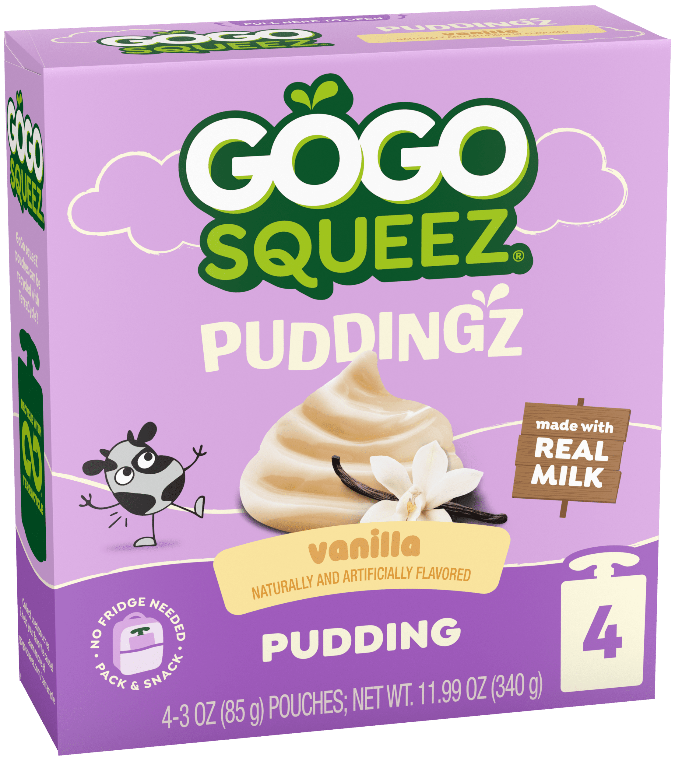 PuddingZ Vanilla | Squeeze Pudding Pouches | GoGo SqueeZ®