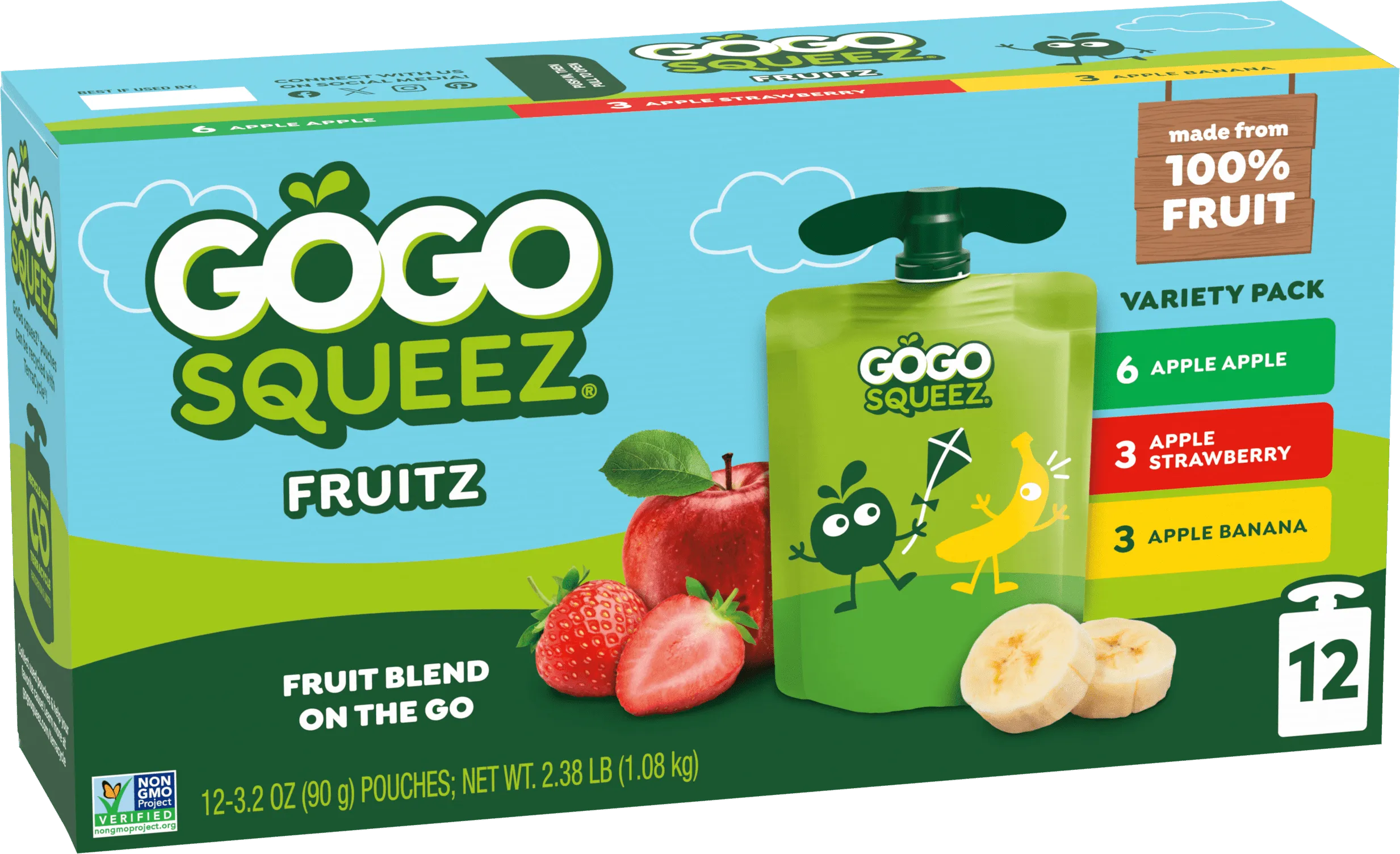 Apple - qoomon Apple Cinnamon Applesauce | GoGo SqueeZ® Pouches On the Go