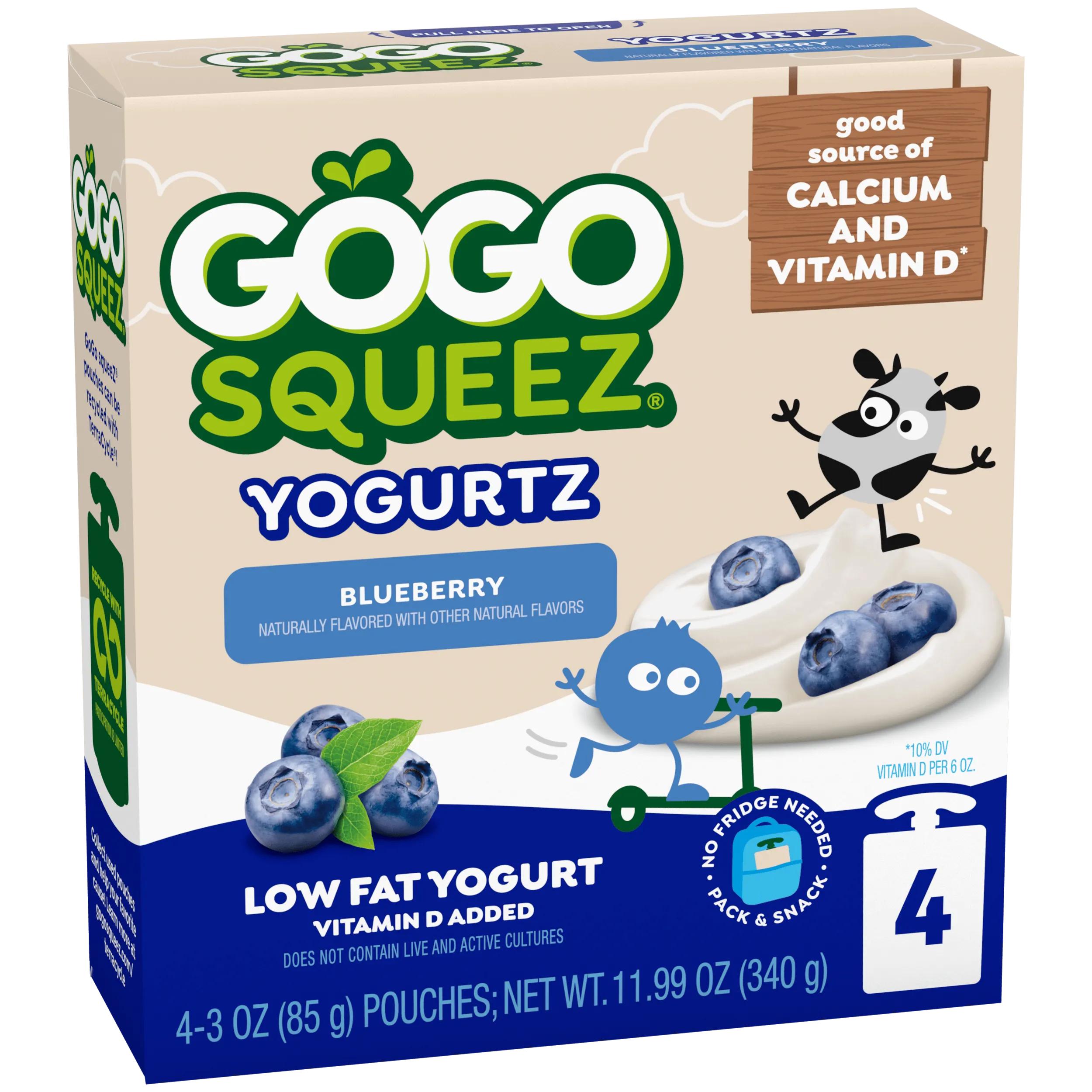 YogurtZ Squeeze Pouches Blueberry Flavor | GoGo SqueeZ®