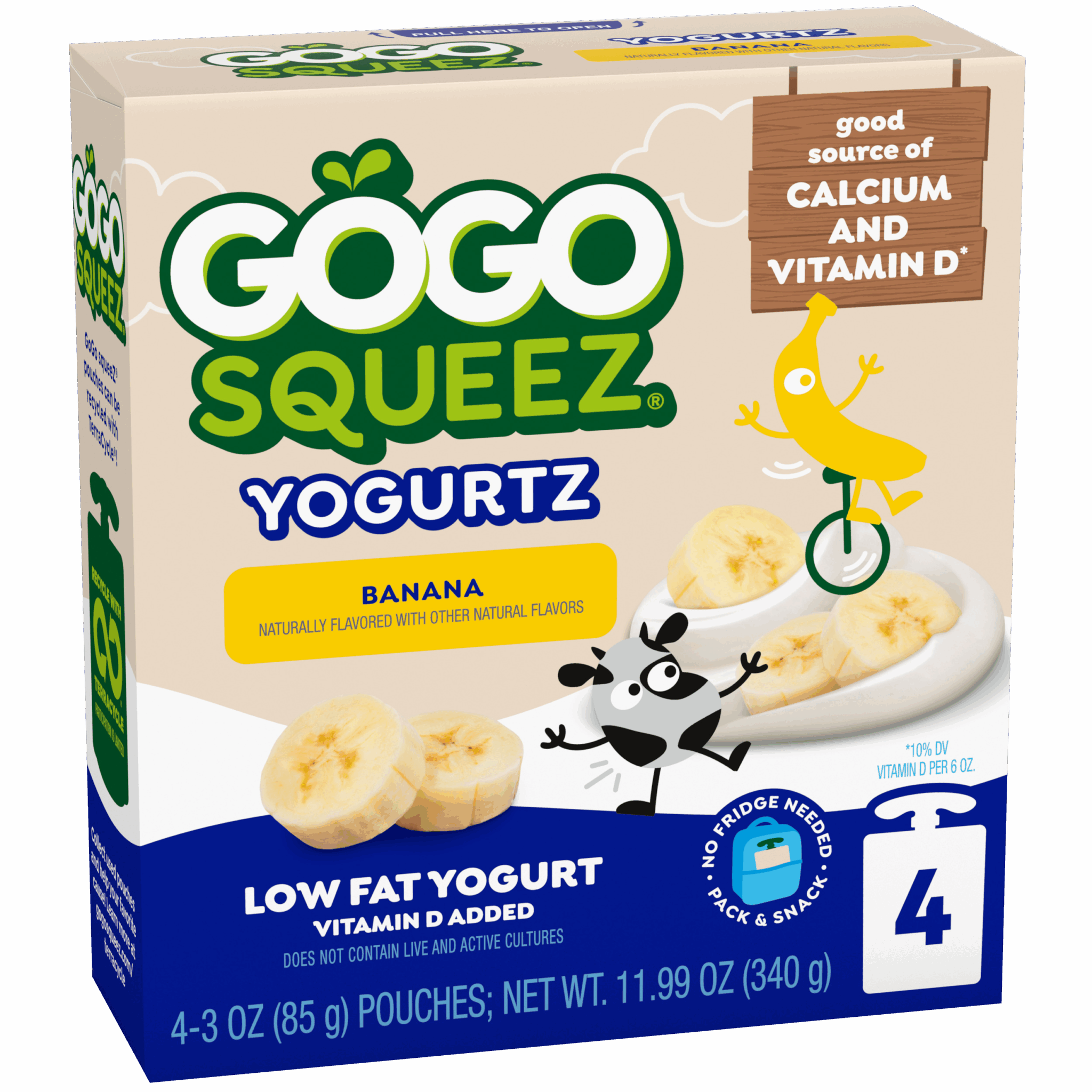 YogurtZ Squeeze Pouches Banana Flavor | GoGo SqueeZ®