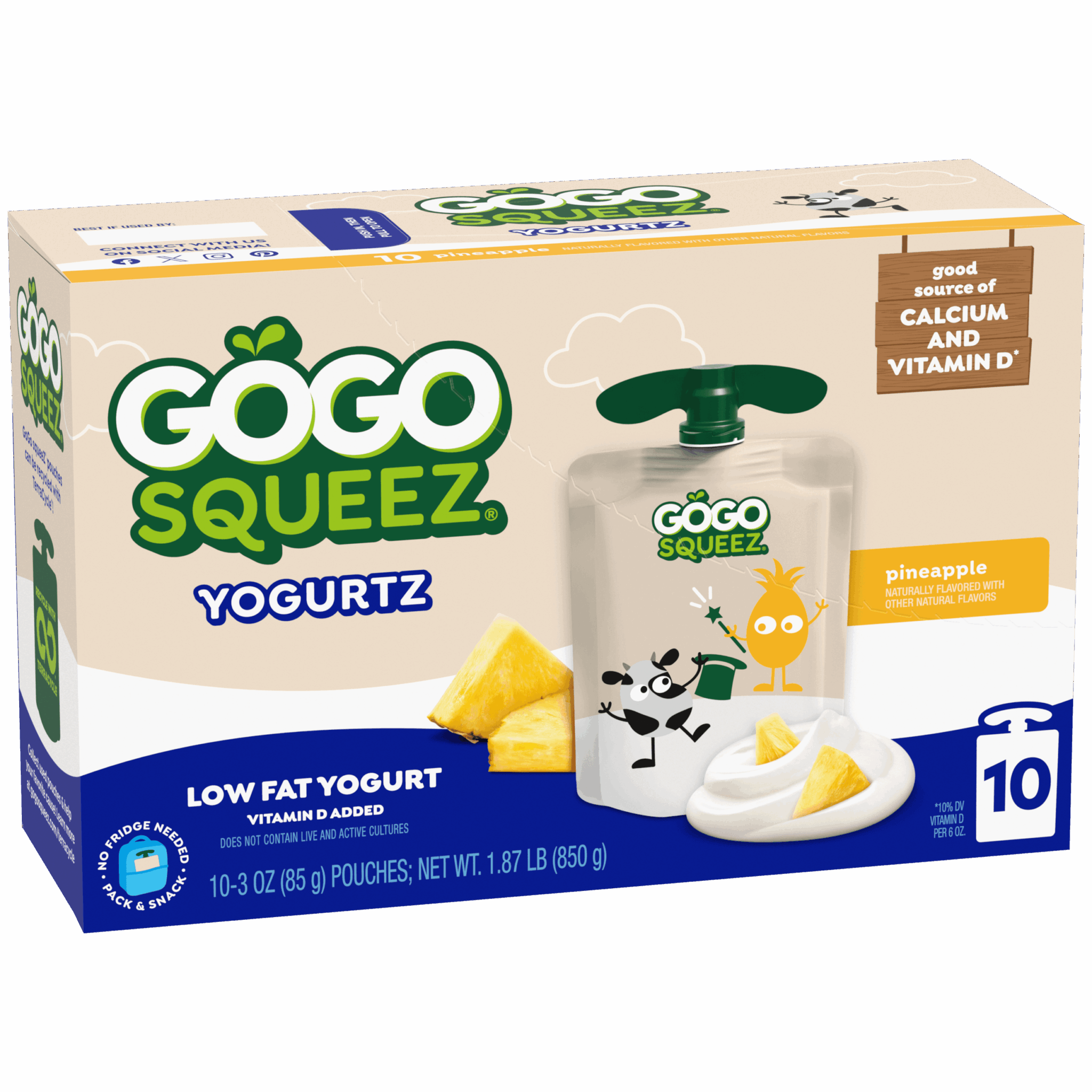 YogurtZ Pineapple | GoGo SqueeZ® Yogurt Pouches