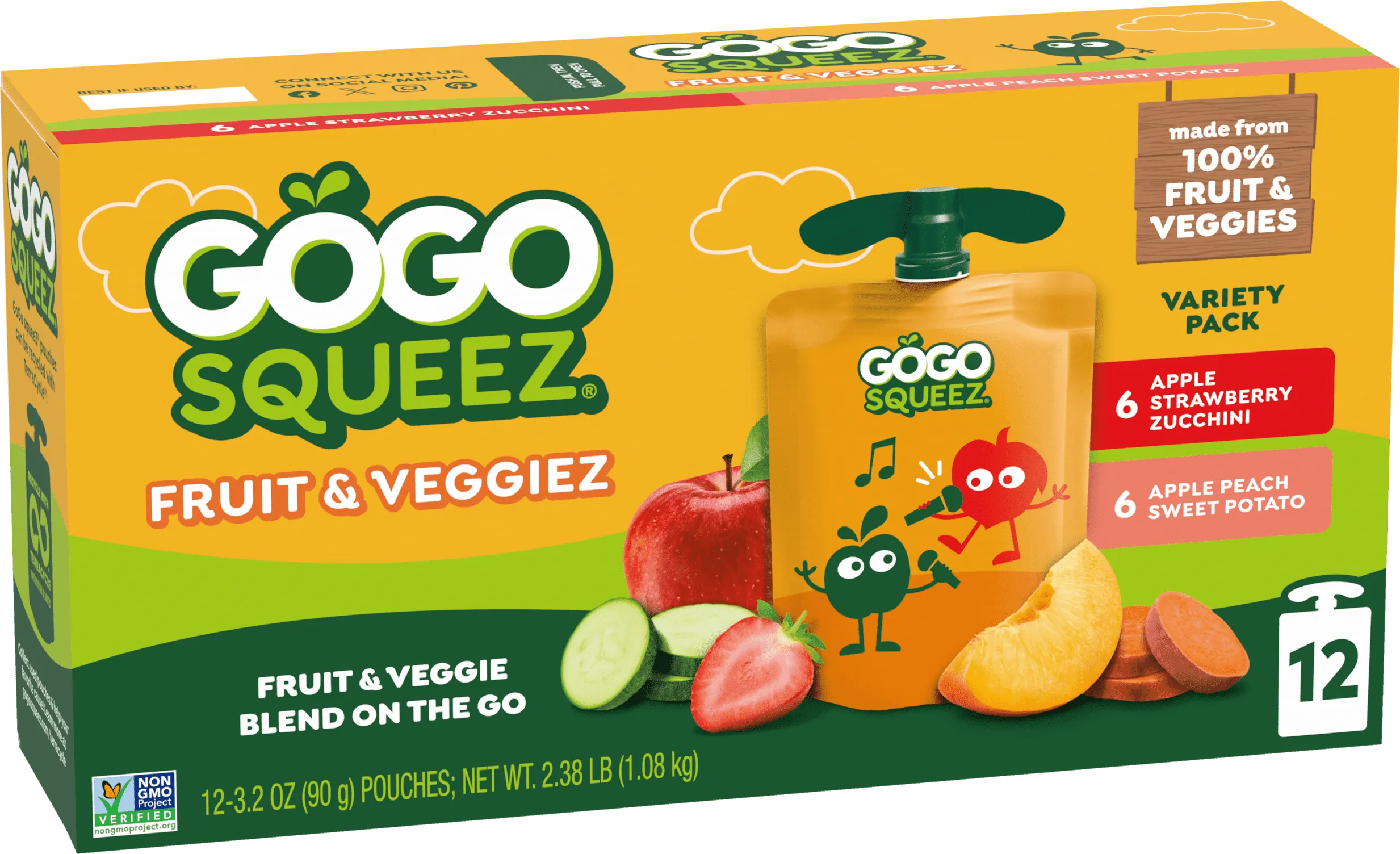 Fruit & VeggieZ Organic Boulder Berry, Peach Variety Pack | GoGo