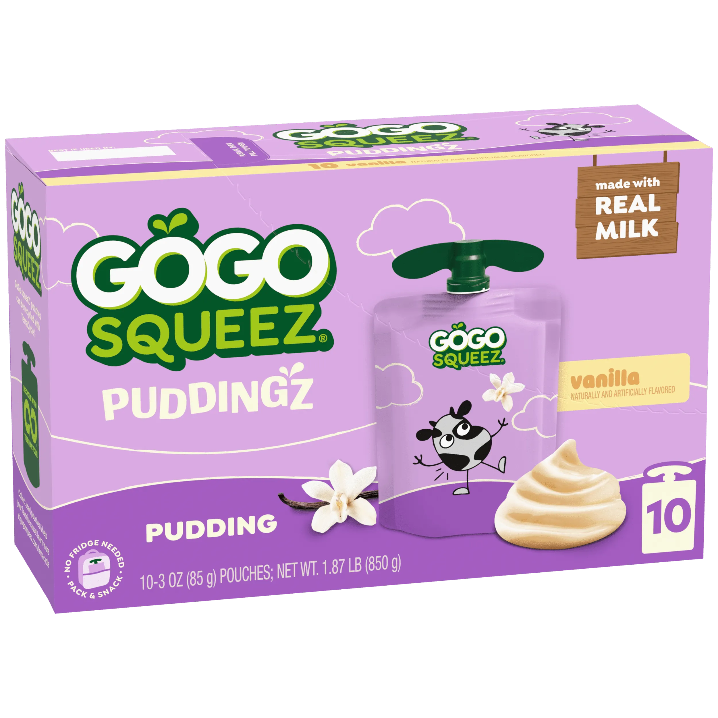 PuddingZ Vanilla | Squeeze Pudding Pouches | GoGo SqueeZ®