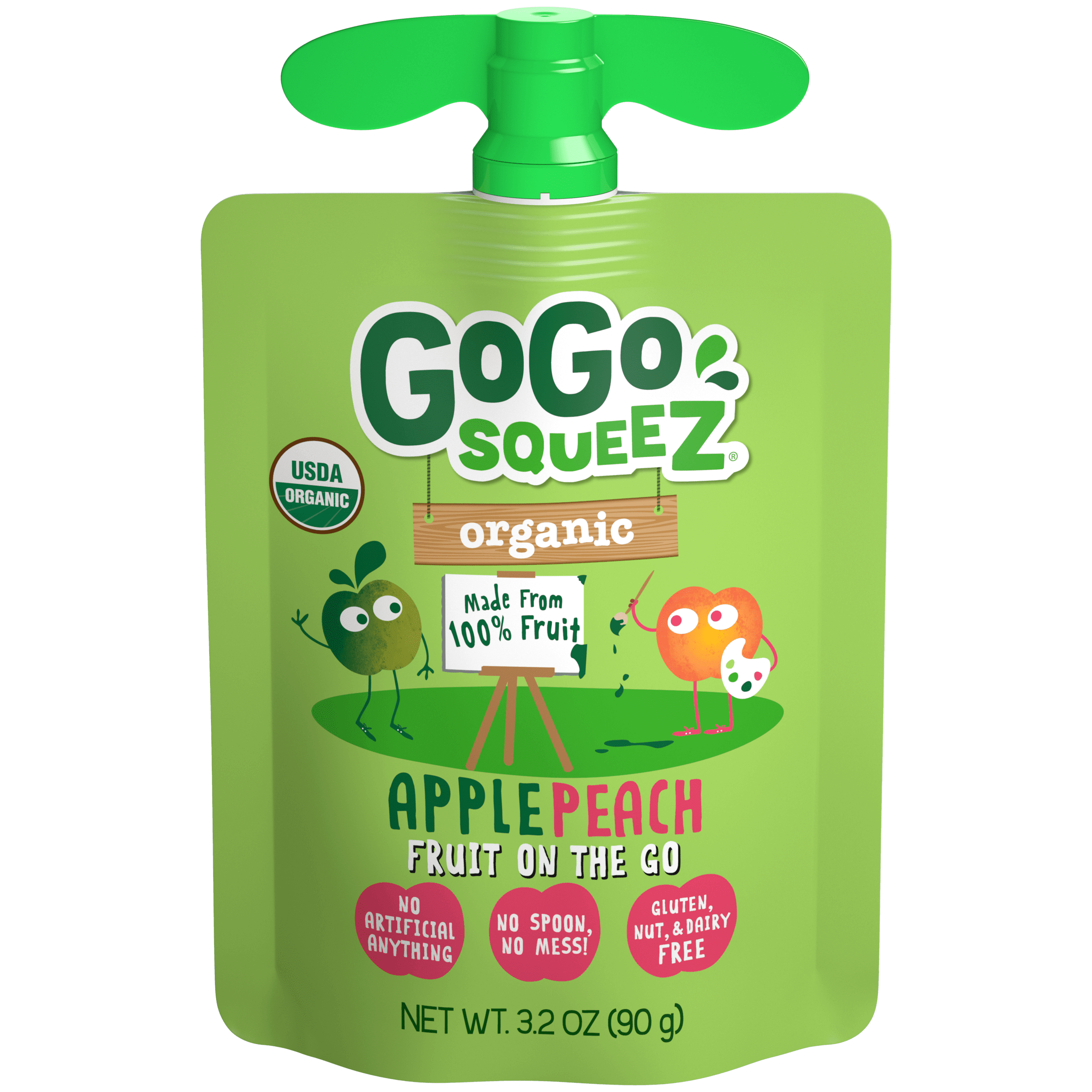 GoGo squeeZ® Organic Apple Apple, Apple Peach, Apple Cinnamon, Apple Strawberry Pouch Product Image