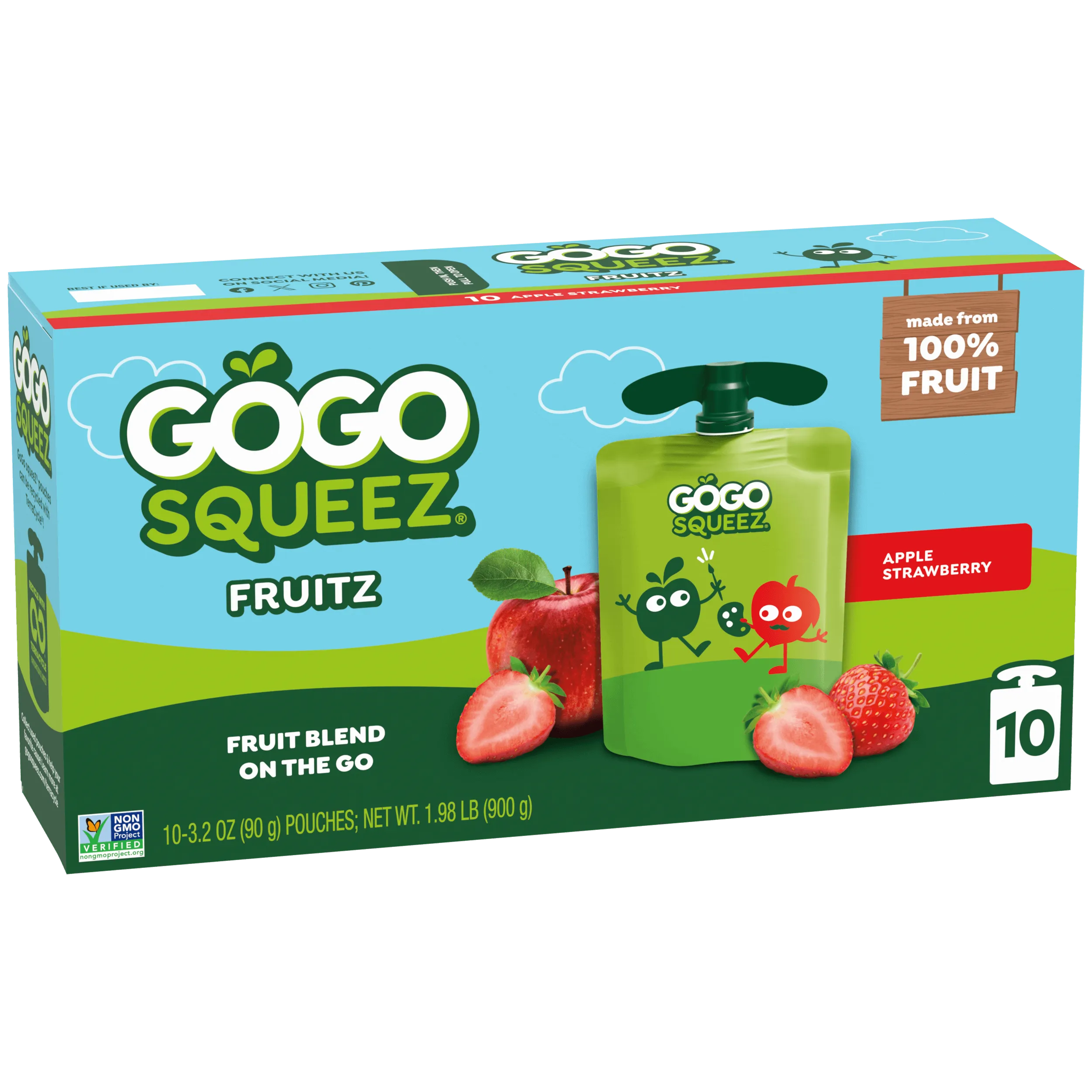 Apple Strawberry Applesauce & Fruit Puree | GoGo SqueeZ® Snack Pouches