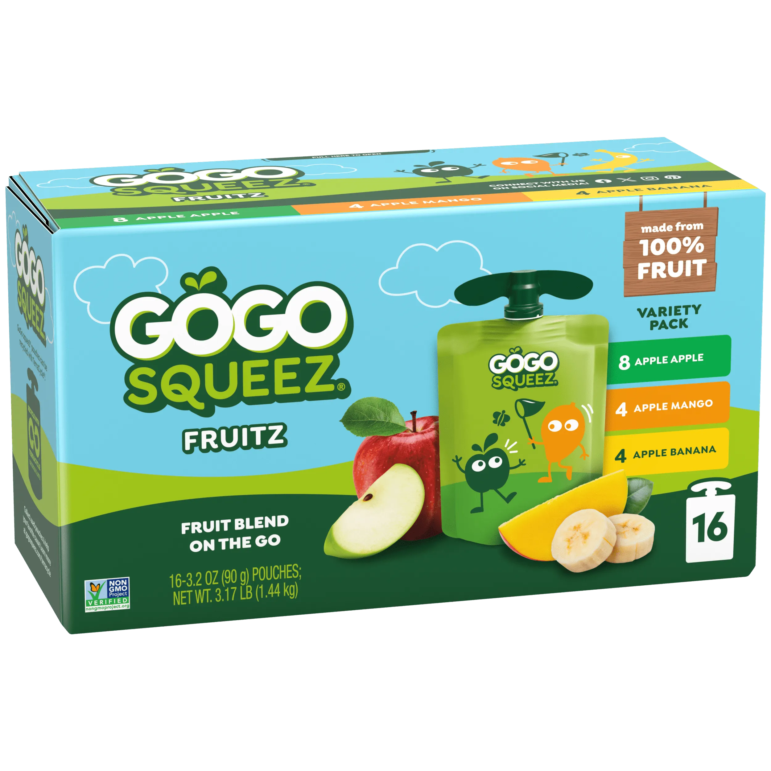 Apple Apple, Mango, Banana Variety Pack | GoGo SqueeZ® Applesauce