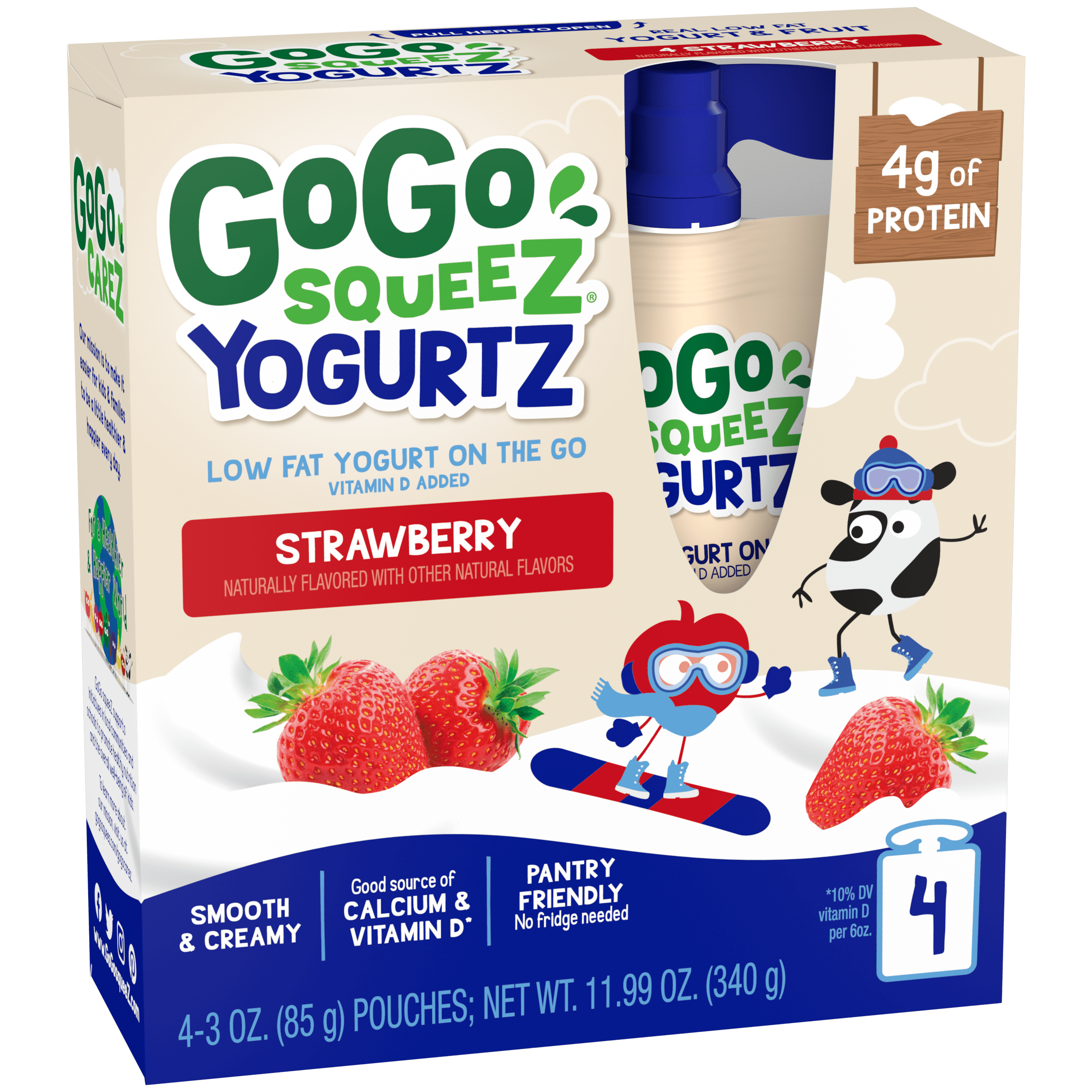 Gogo Squeez Yogurtz Strawberry 4 pack Product Box