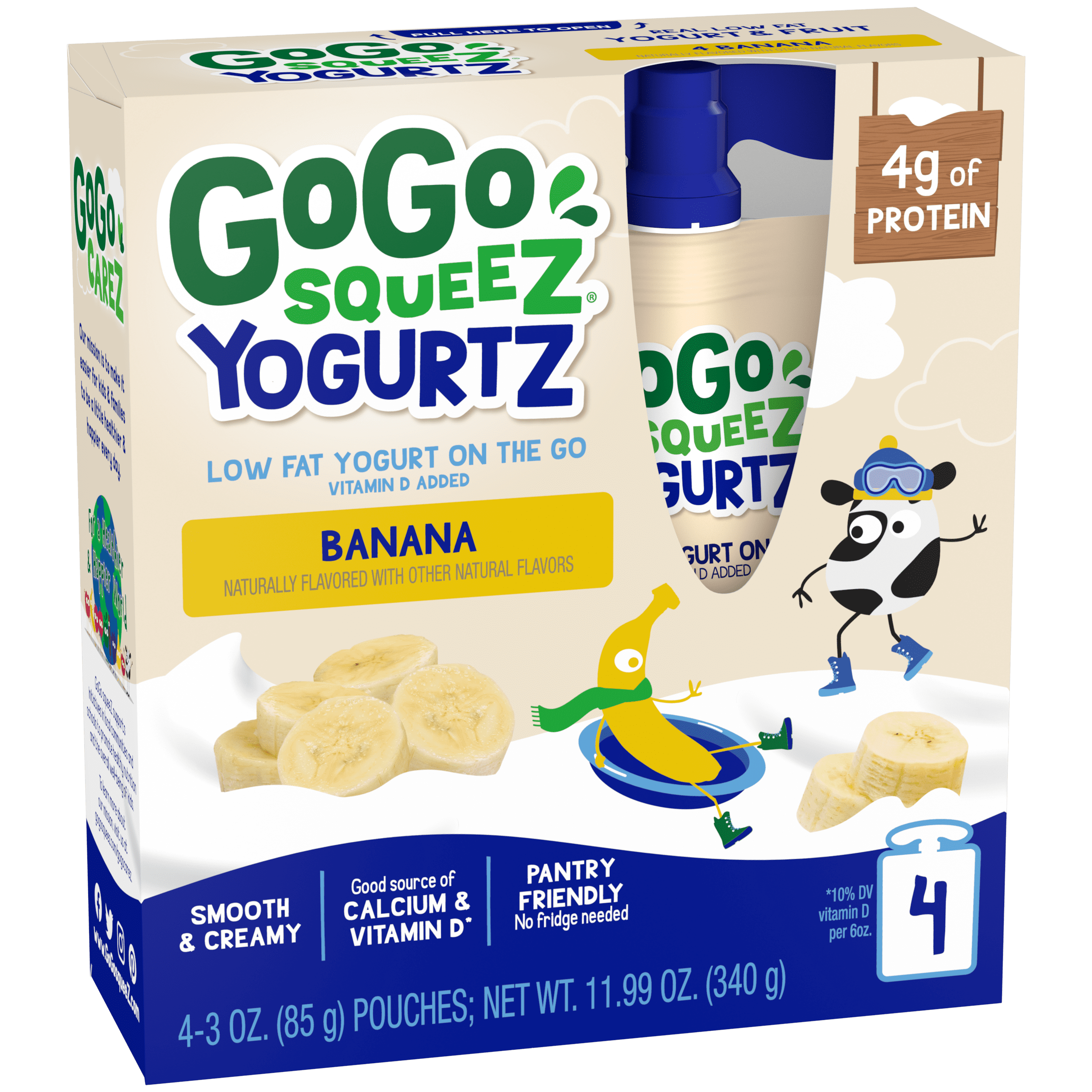 Gogo Squeez Pouches Yogurtz Banana 4 pack Product Box