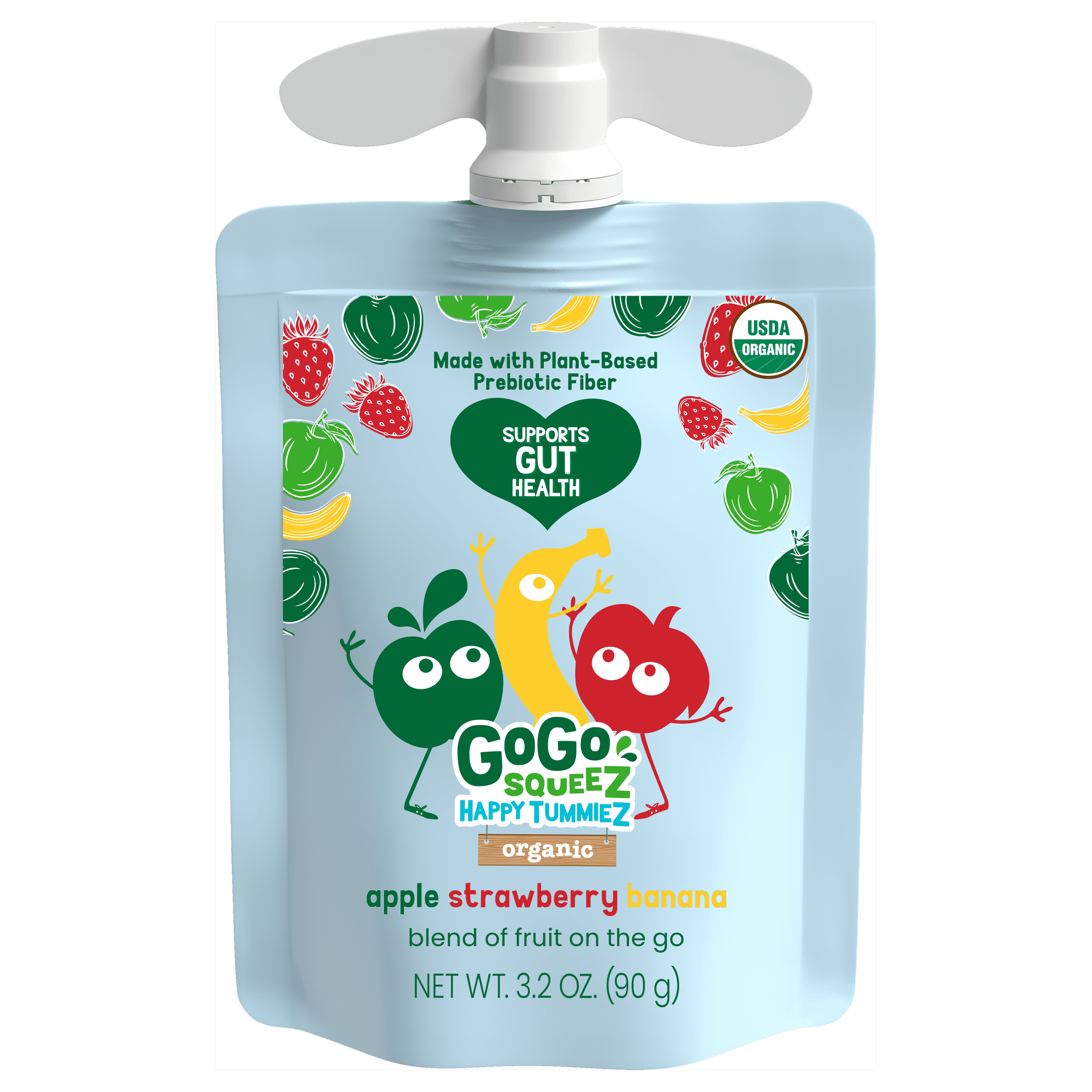 Gogo Squeez Pouches Happy tummieZ Organic Apple Strawberry Banana Flavor