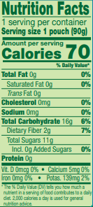 GoGo SqueeZ Fruits Apple Banana Nutrition Facts