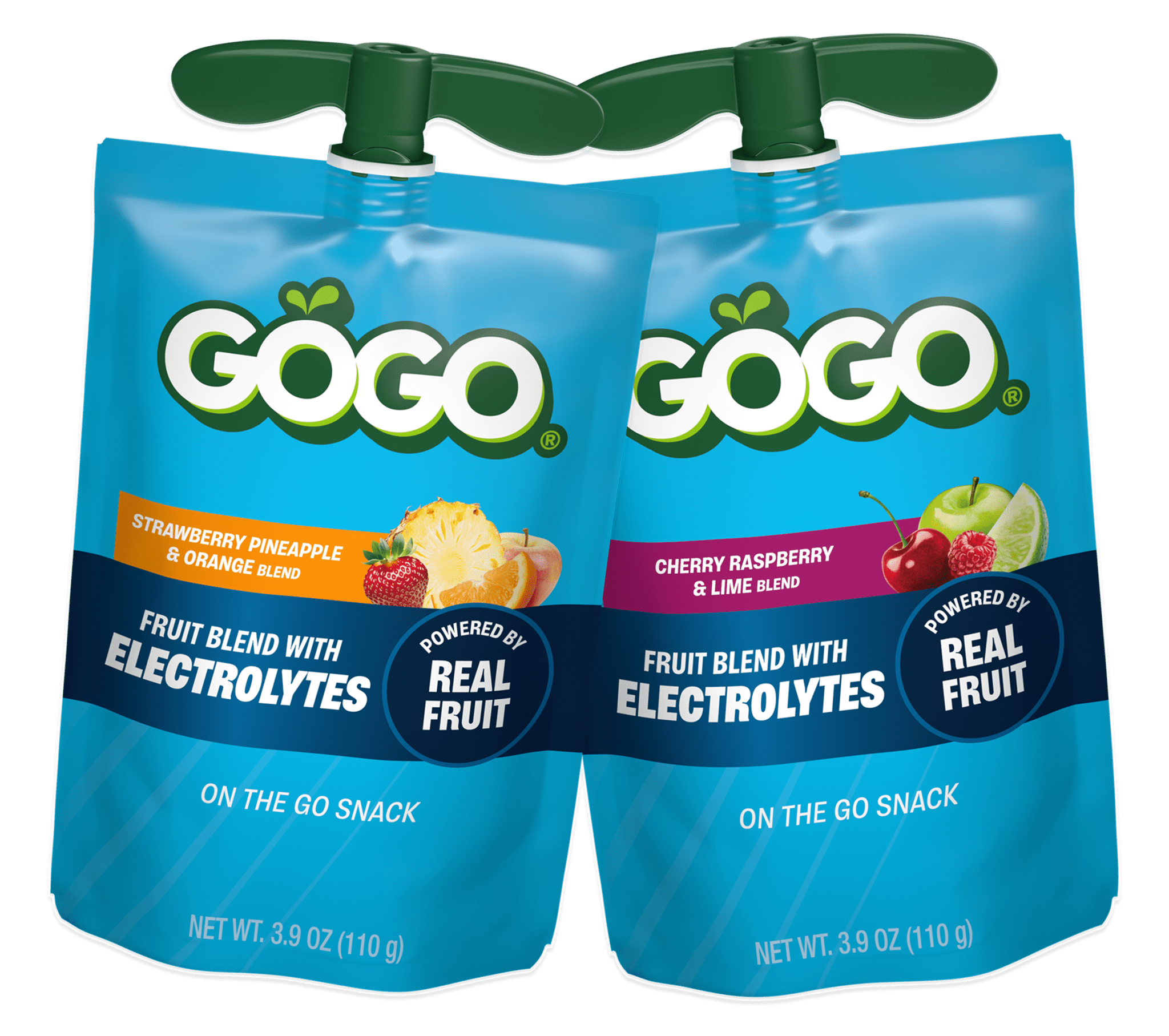 GoGo Electrolytes Variety Pack Strawberry Pineapple & Orange, Cherry Raspberry & Lime 2 Pouches