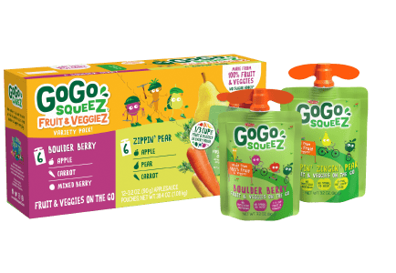 Gogo Squeez Pouches fruit & veggieZ Boulder Berry & Zippin' Pear