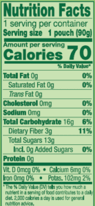 GoGo SqueeZ Fruits Organic Apple Apple Nutrition Facts