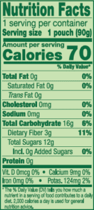 GoGo SqueeZ Fruits Organic Apple Strawberry Nutrition Facts