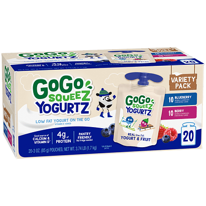 GoGo squeeZ® yogurtZ Strawberry, Blueberry 20 Pack Product Box