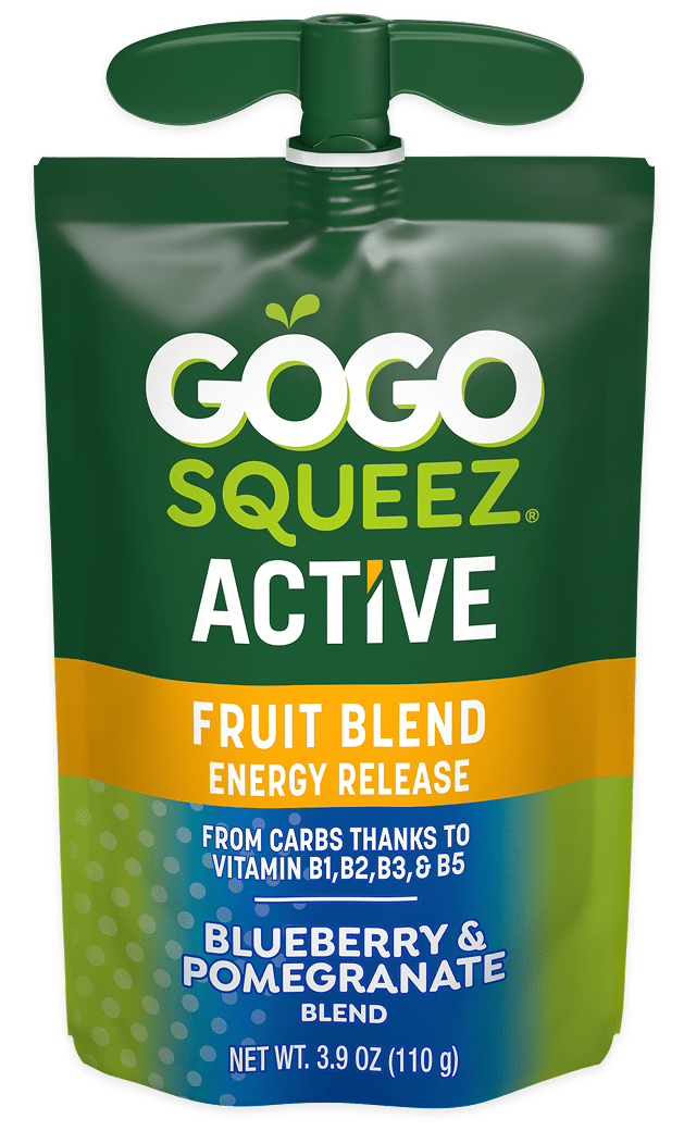 GoGo Squeez Active Fruit Blend -- Energy Release with B Vitamins: Blueberry Pomegranate flavor pouch image