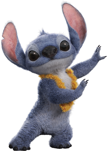 Stitch in a hawaiian lei