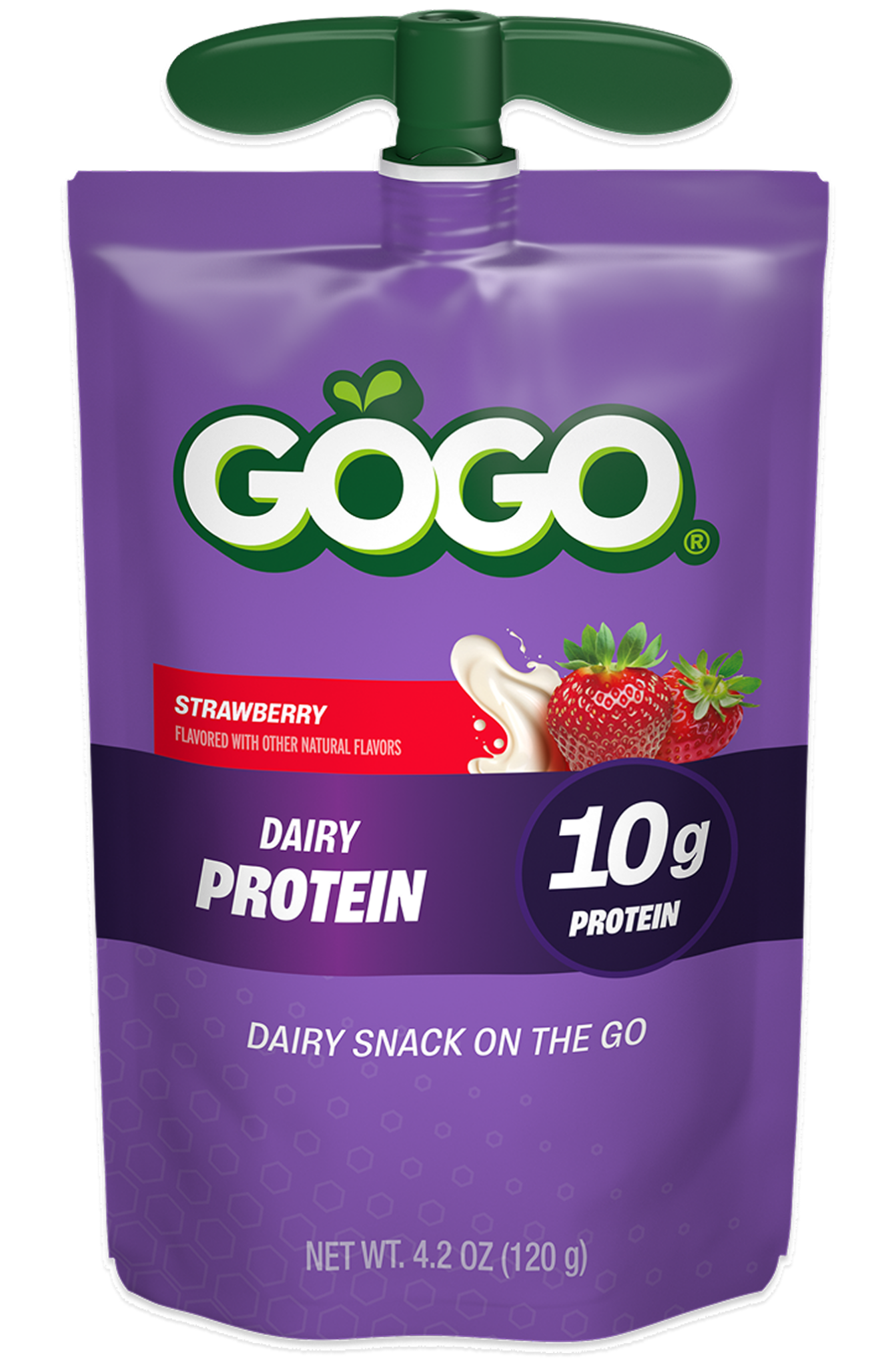 GoGo squeeZ® Pouches Dairy Protein Strawberry Flavor with new logo