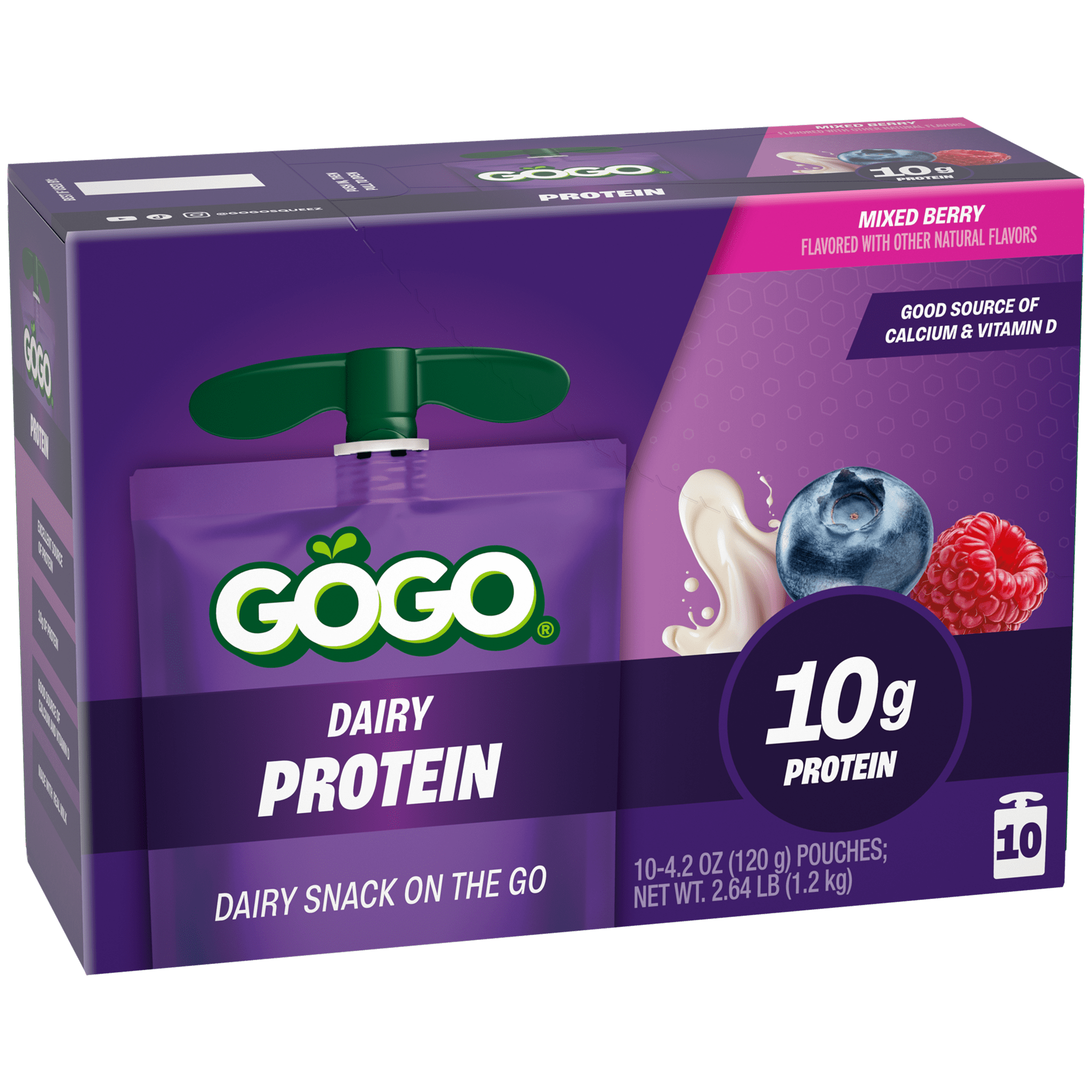 GoGo squeeZ Dairy Protein Mixed Berry 10 pack