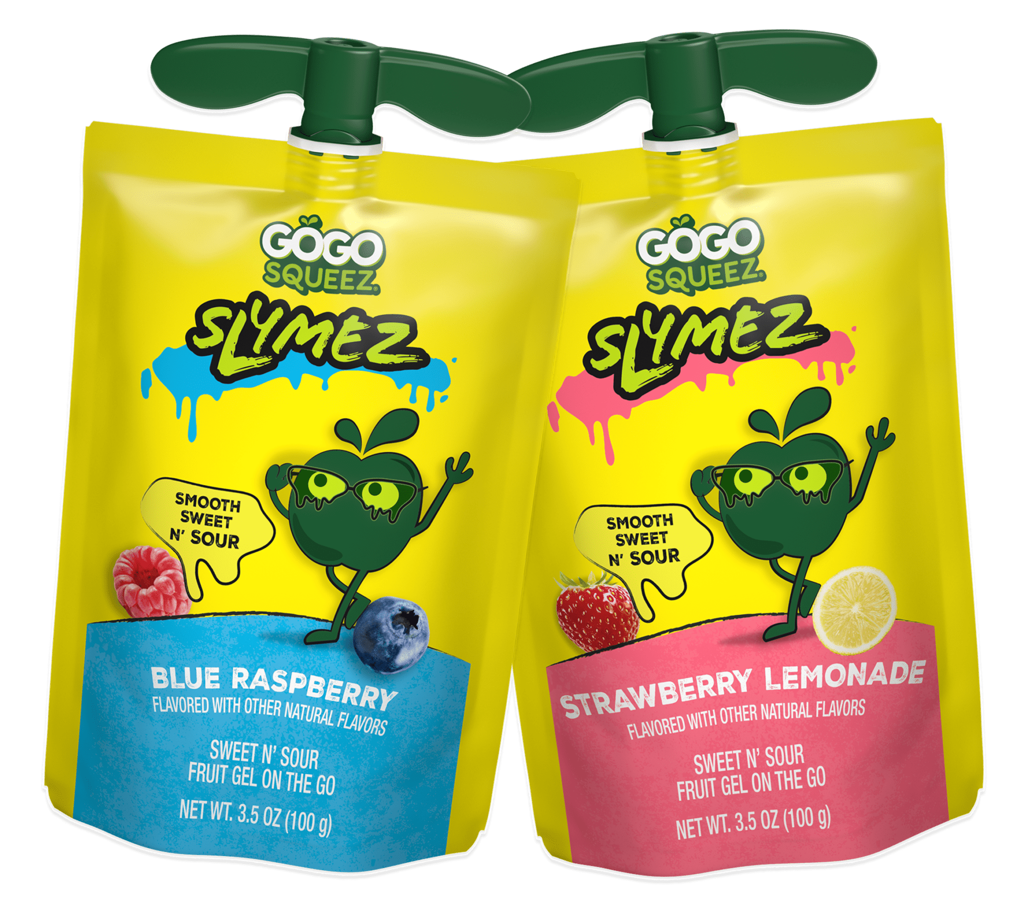 GoGo squeeZ Slymez Blue Raspberry & Strawberry Lemonade 2 Pouches