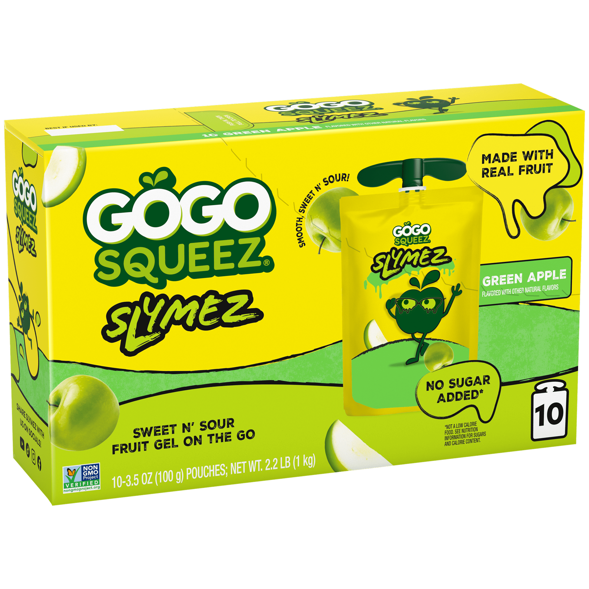 GoGo squeeZ Slymez Green Apple 10 Pack