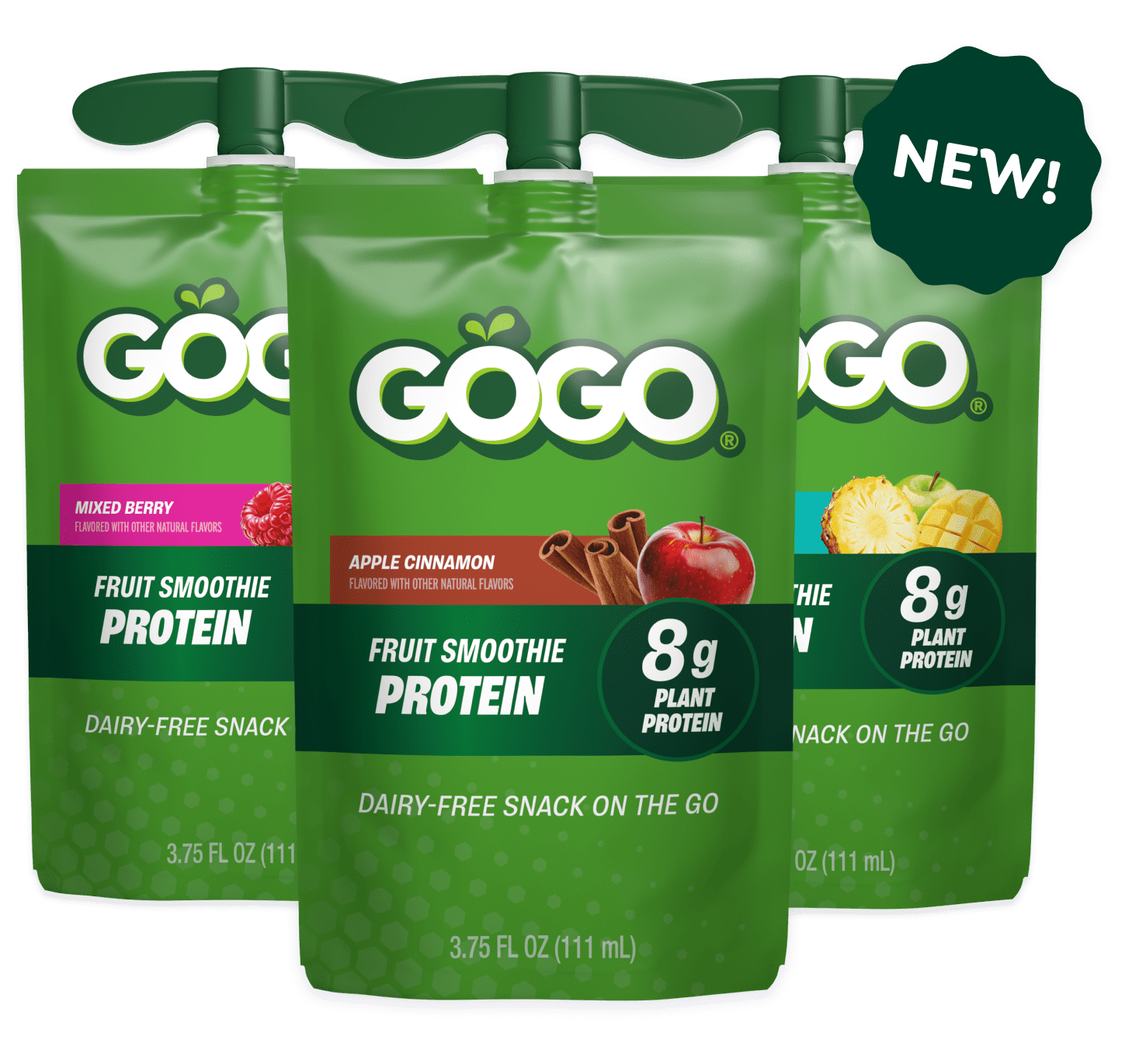 GOGO® Fruit Smoothie With 8g Plant Protein | Dairy-Free Pouches