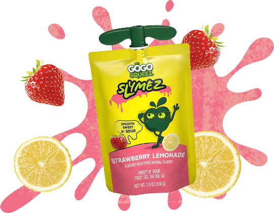 SlymeZ Strawberry Lemonade Pouch Image with pink splash in the background