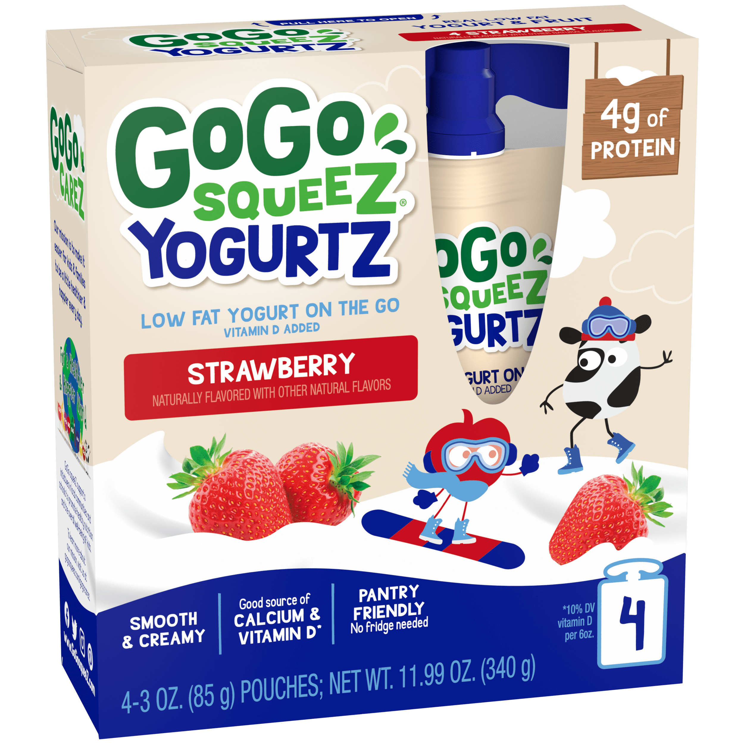 Gogo Squeez Yogurtz Strawberry 4 pack Product Box