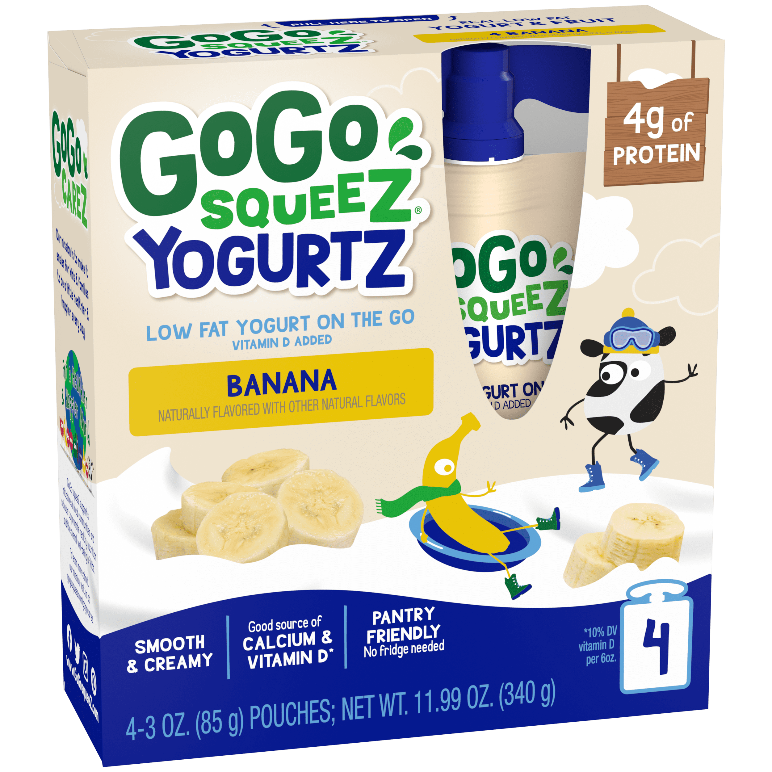 Gogo Squeez Pouches Yogurtz Banana 4 pack Product Box