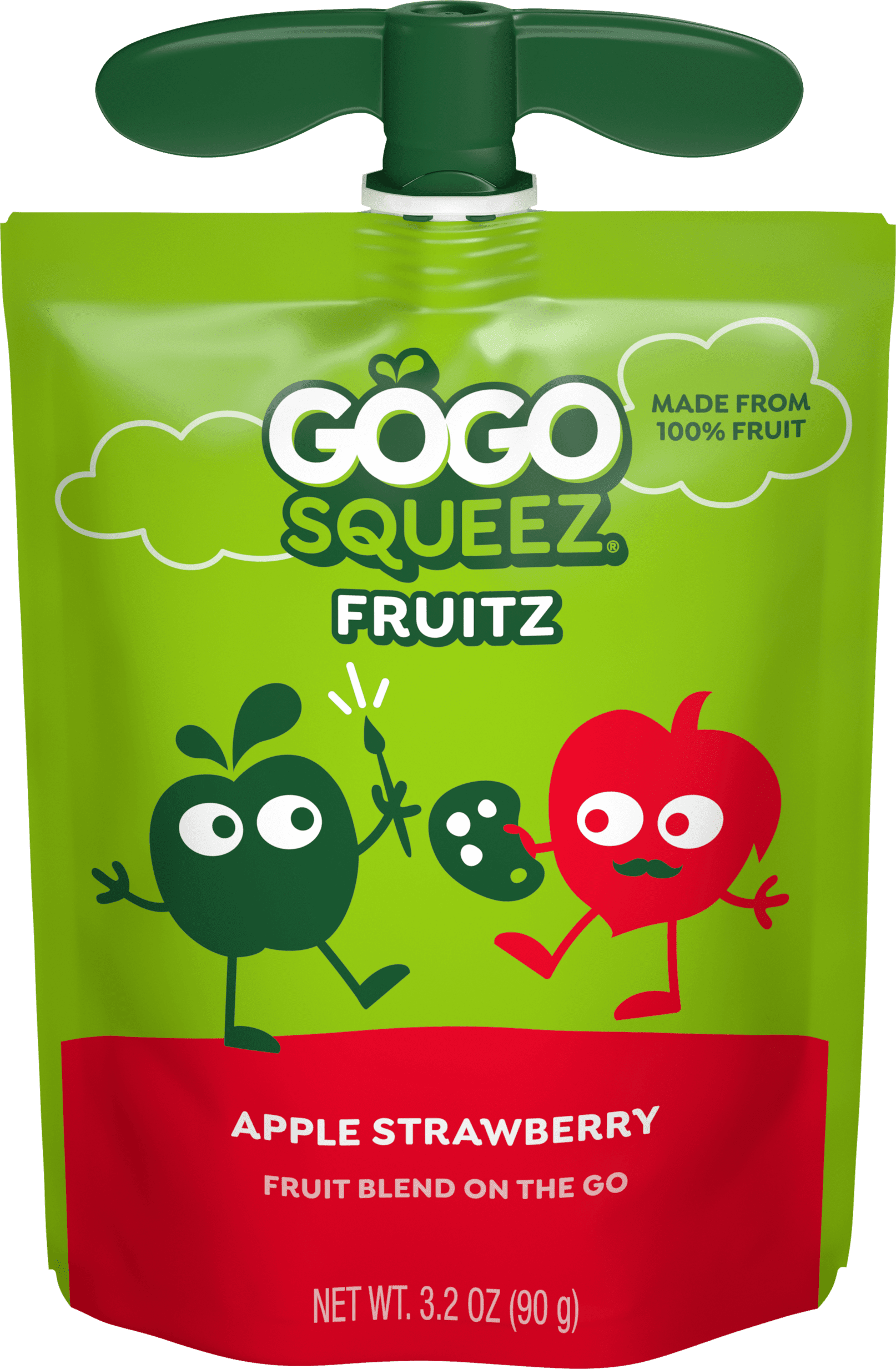 Gogo Squeez Pouches Fruit Blend Snack Apple Strawberry Applesauce Flavor with new logo