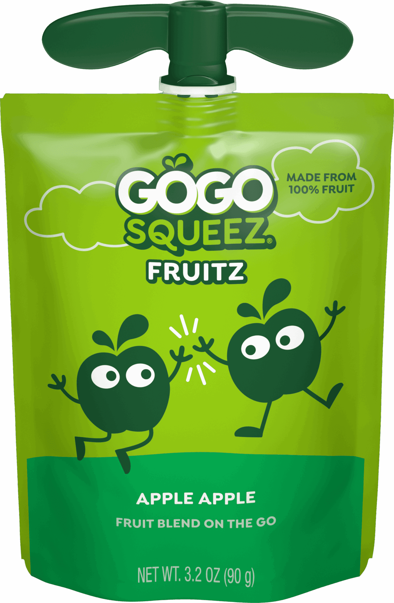 Gogo Squeez Pouches Fruit Blend Snack Apple Apple Applesauce Flavor with new logo