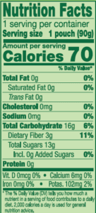 GoGo SqueeZ Fruits Organic Apple Cinnamon Nutrition Facts