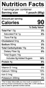 GoGo SqueeZ YogurtZ Blueberry Nutrition Facts