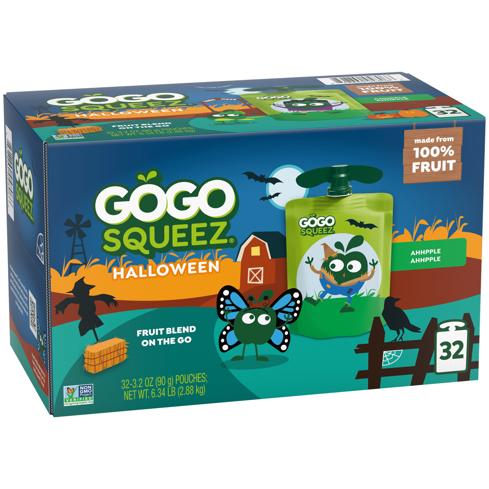 GoGo squeeZ Halloween Pack Ahhpple Ahhpple Product Box, 32 Count