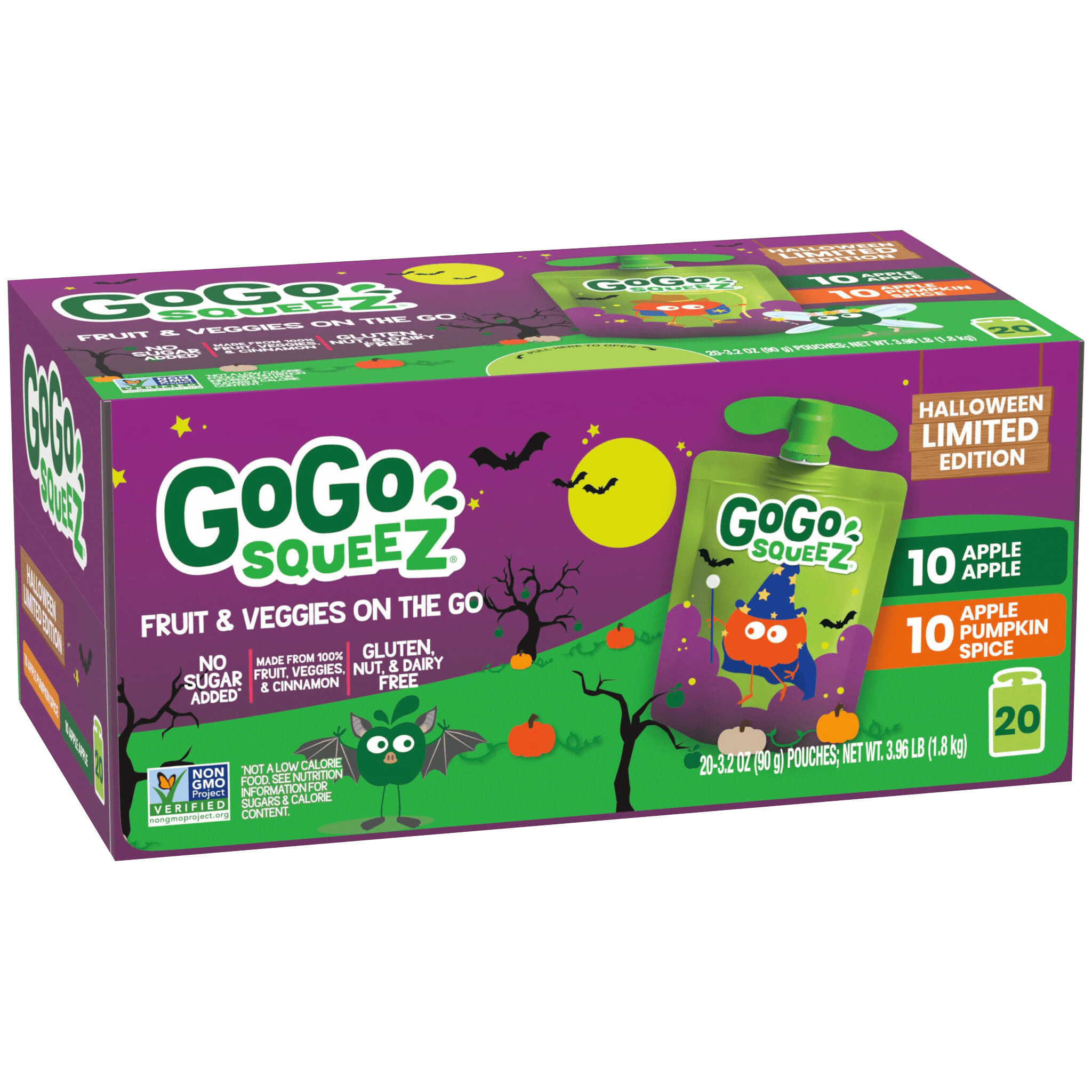 GoGo squeeZ® Halloween Pack Apple Apple & Apple Pumpkin Spice 20 pack Product Box