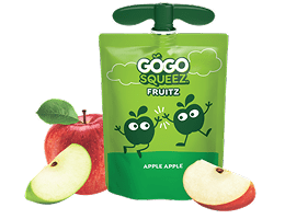 GoGo Squeez FruitZ Apple Apple Applesauce Pouch with new logo