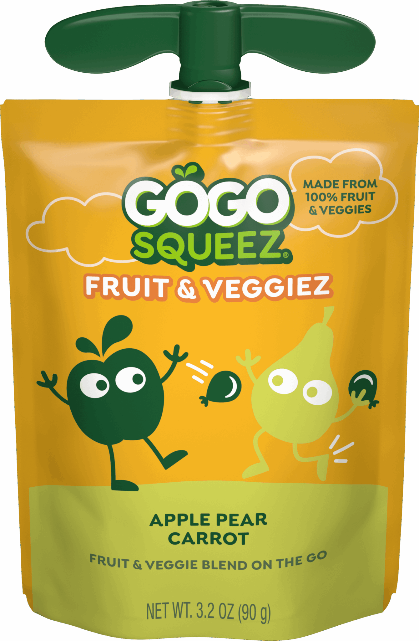 GoGo Squeez VeggieZ Pouches: Apple Pear Carrot single pouch graphic
