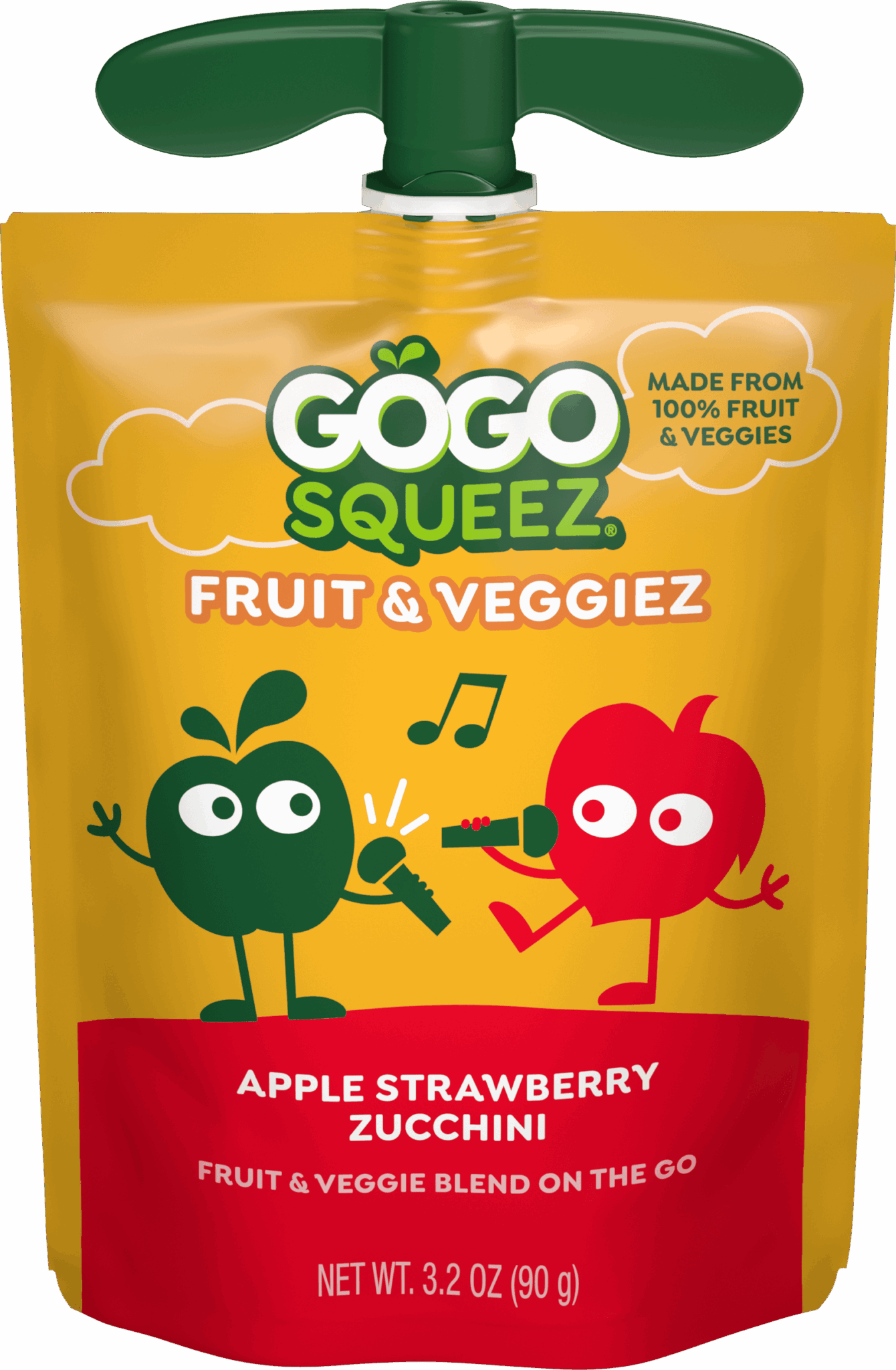 GoGo SqueeZ Veggiez Apple Strawberry Zucchini Single Pouch Image
