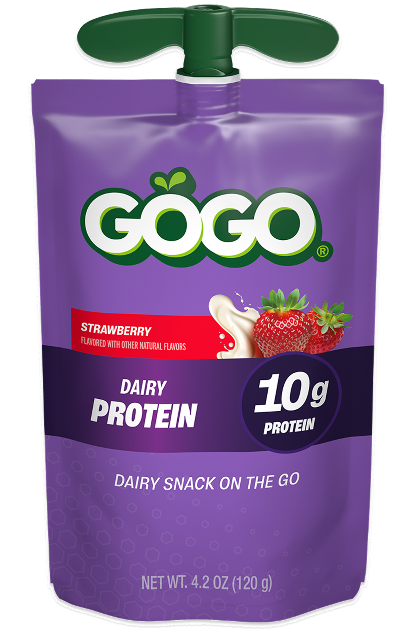 GoGo squeeZ® Pouches Dairy Protein Strawberry Flavor with new logo
