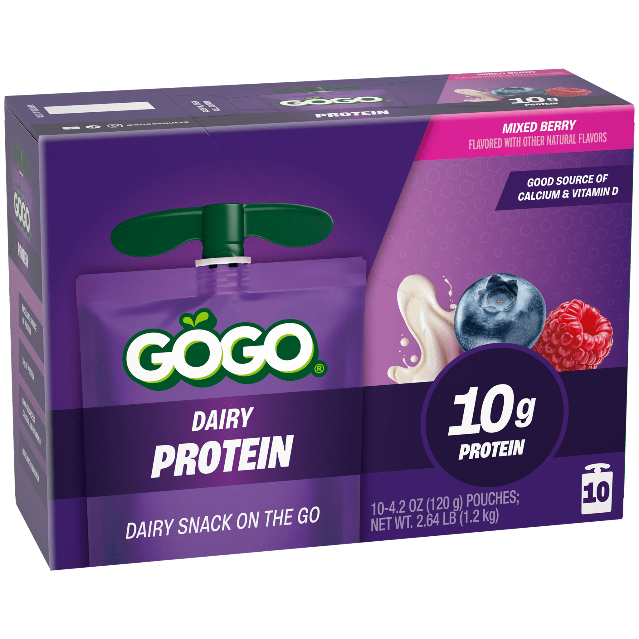 Mixed Berry | GOGO® Dairy Snack Pouches With 10g Protein | GoGo