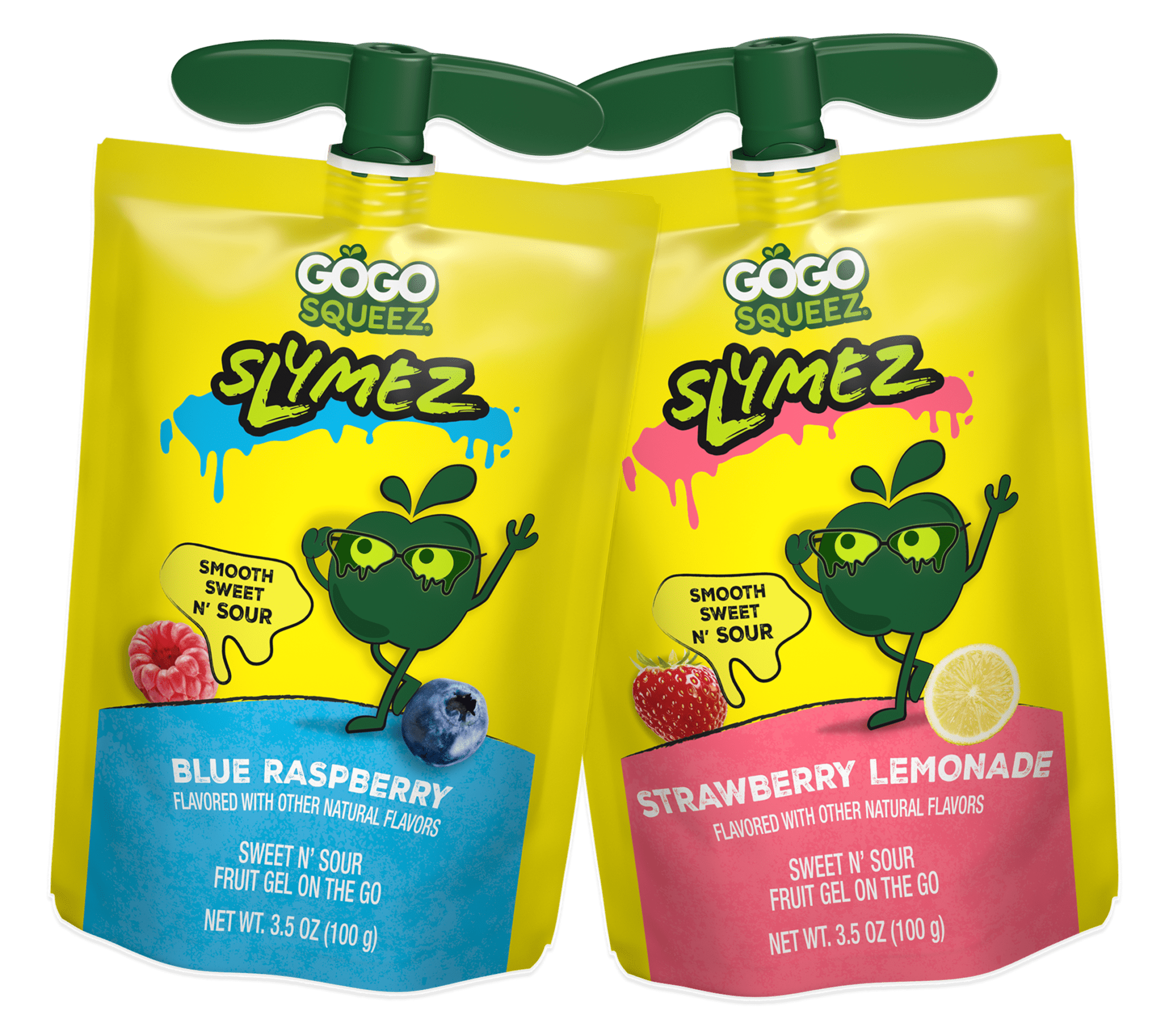 GoGo squeeZ Slymez Blue Raspberry & Strawberry Lemonade 2 Pouches