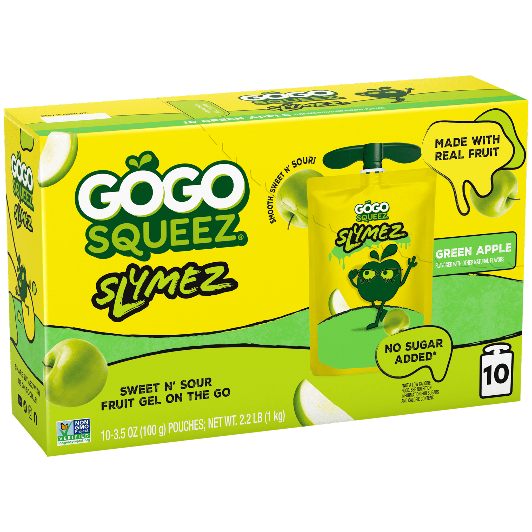 GoGo squeeZ Slymez Green Apple 10 Pack
