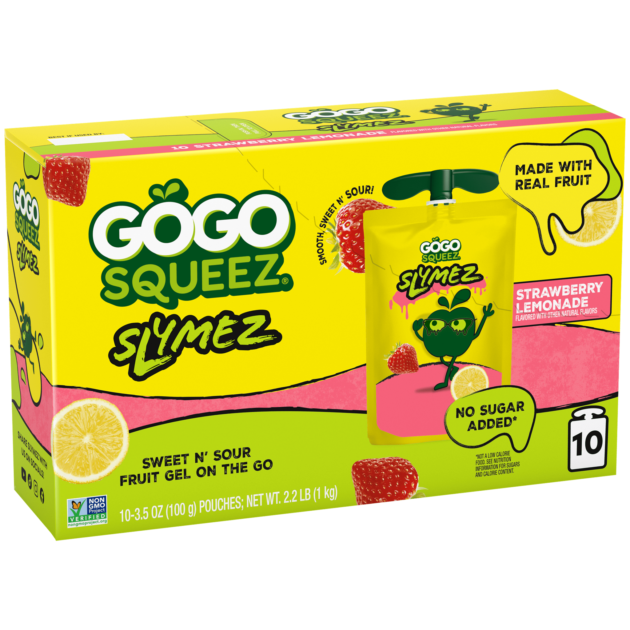 GoGo squeeZ Slymez Strawberry Lemonade 10 Pack
