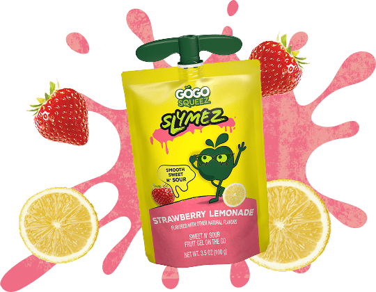 SlymeZ Strawberry Lemonade Pouch Image with pink splash in the background